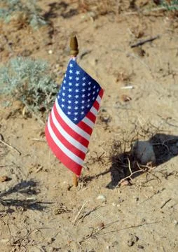 Us flag in the middle of nowhere Stock Photos