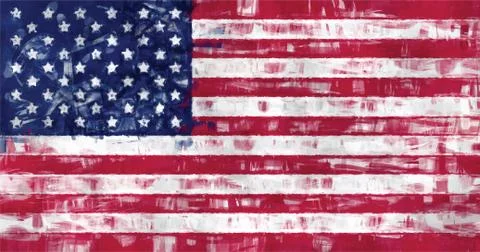 Us flag painting vector Stock Illustration