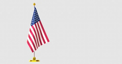 US flag on pole for countries summit Video stock 196313901
