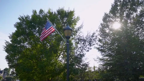 US Flag Push In-Slow Motion Stock Footage 91610038
