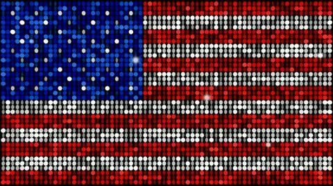 US flag - seamless looping with reflectors and sparkles Video stock 19493162