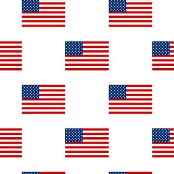 US flag seamless pattern background vector illustration Illustrazione stock
