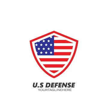U.s.a flag shield defense vector illustration design Stock Illustration