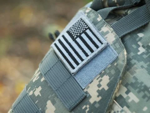 US flag sleeve patch Stock Photos
