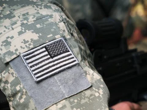 US flag sleeve patch Stock Photos