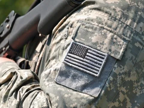 US flag sleeve patch Stock Photos