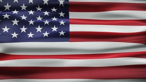 US Flag in Slow Motion Classic Flag Smooth blowing in the wind on a windy day ri Stock Footage 108026491