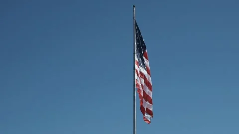 US Flag in Slow Motion Video stock 243384050