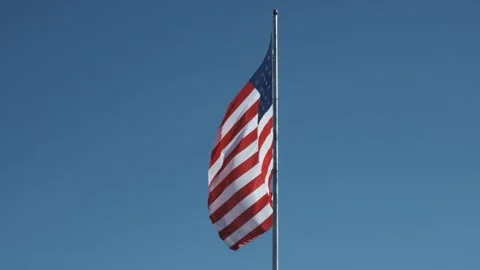US Flag in Slow Motion Video stock 243384052
