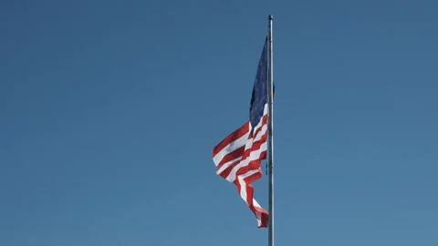 US Flag in Slow Motion Video stock 243384057