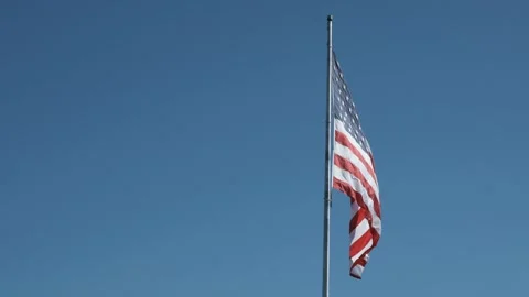 US Flag in Slow Motion Video stock 243384063