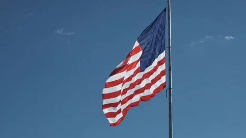 US Flag in Slow Motion Video stock 243384065