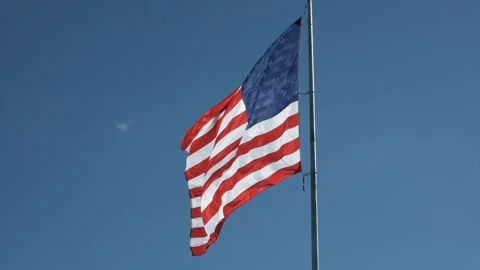 US Flag in Slow Motion Video stock 243384066