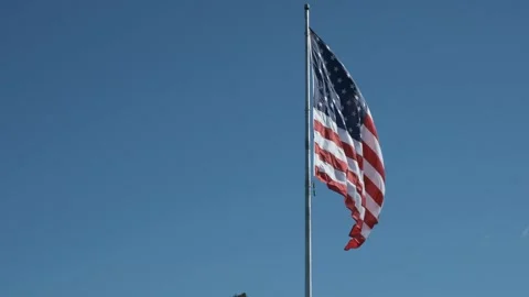 US Flag in Slow Motion Video stock 243384073