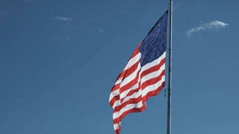 US Flag in Slow Motion Video stock 243384074