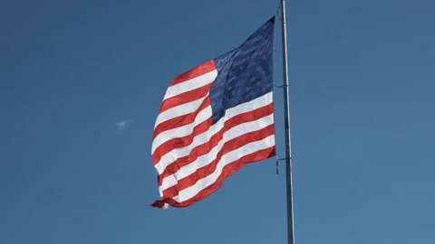 US Flag in Slow Motion Video stock 243384075