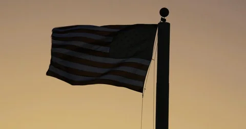 US Flag At Sunset Stock Footage 118713100