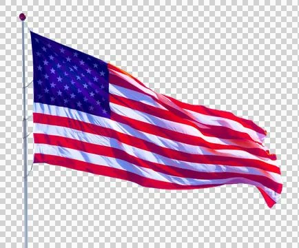 US Flag with Transparent Background Stock Photos