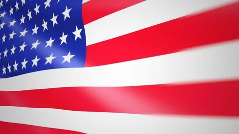 US Flag waving. American flag video. 3d United States flag waving video loop Stock Footage 123313111