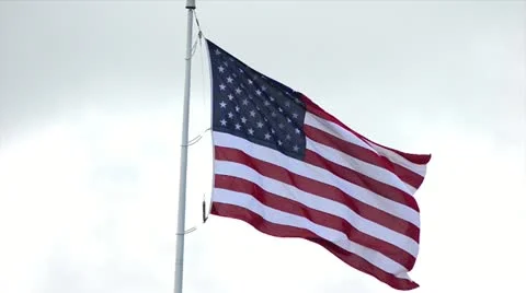 US flag waving in the breeze Stock Footage 10915890