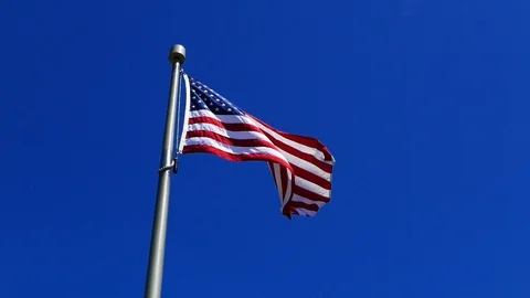 US Flag waving Stock Footage 91731832
