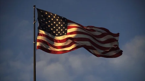US flag waving Stock Footage