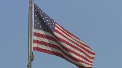 US Flag waving, full frame (mute) Video stock 49685721