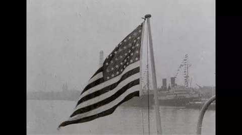 US flag waving in wind Stock Footage 43334523