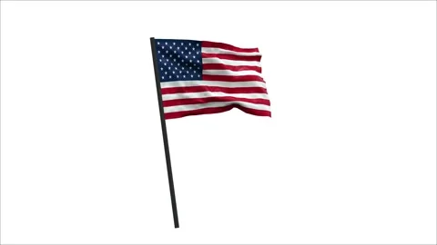 US flag which appears, is waved several times and disappears - separate alp.. Video stock 278194266