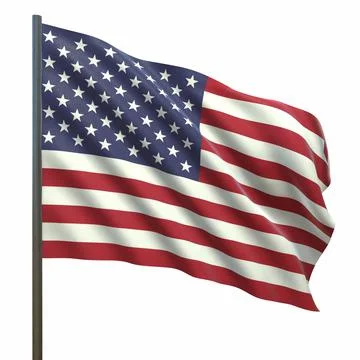 US flag on a white background 3d-rendering イラスト素材