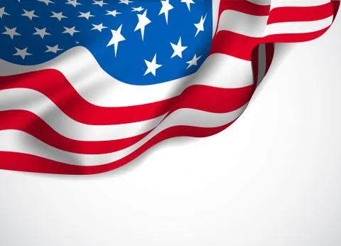 U.s. flag on a white background Stock Illustration