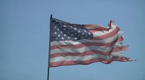 US flag on wind. Video stock 12032314