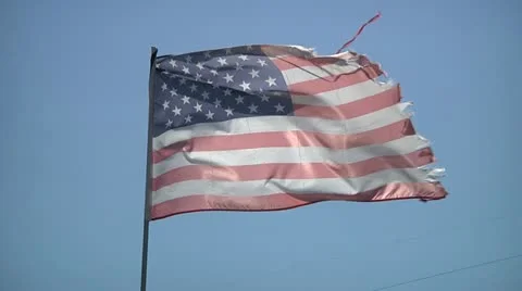 US flag on wind. Stock Footage 12032613