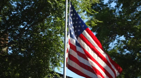US Flag in the Wind 動画素材 35568503