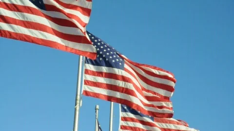 US Flags Stock Footage 572733