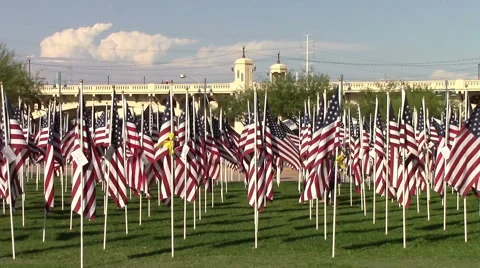 US flags in honor of 911 Video stock 54640538