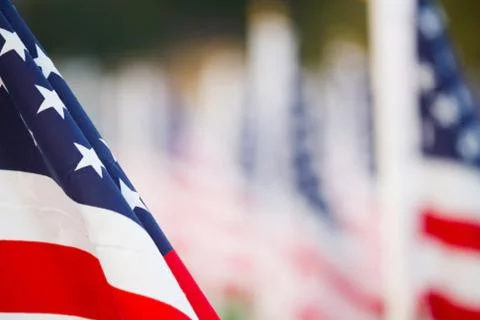 Us flags Stock Photos