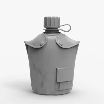 US Flask 1 QT with Cloth Cover (No texture) 3D Model