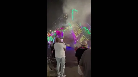 US: Float Of Orpheus Krewe Catches Fire During Mardi Gras Parade In New Orle... Stock Footage 233712895