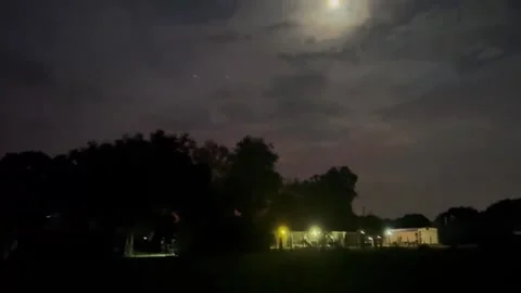 US: Florida Night Sky Ignites As New Glenn Rocket Explosion Lights Up Hor... Stock Footage 335898394