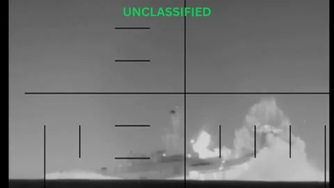 U.S. Forces Conduct Precision Airstrikes On Iranian Vessel During Epic Fury Stock Footage 334772704