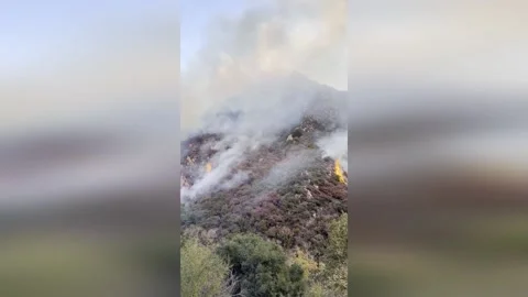 US: Franklin Fire Devours Malibu Landscape Stock Footage 295316834