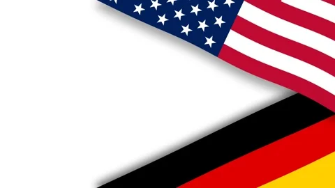 US Germany Flag Graphic Background For International Business Diplomacy Ban.. Vídeo Stock 344556240