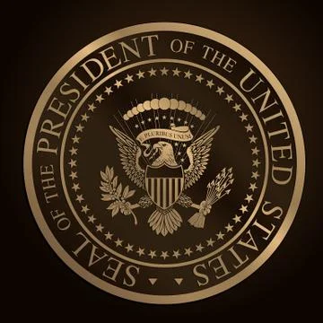 Us golden presidential seal.cdr Stock Illustration