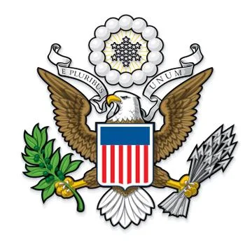 US Great Seal Bald Eagle Stock Illustration