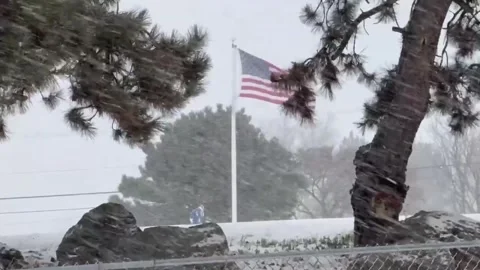 US: Heavy Lake Effect Snow Hits Upstate New York Stock Footage 323443851