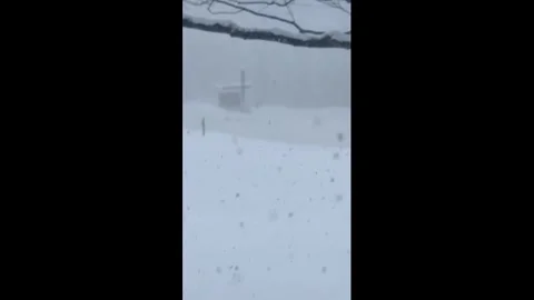 US: Heavy lake-effect snow creates near-... | Stock Video | Pond5