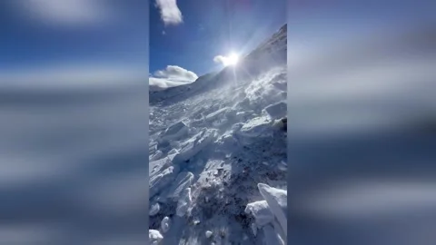 US: Hidden Avalanche Threat Poses Serious Risk Stock Footage 327418646