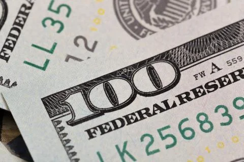 US hundred  Dollar elements , super macro, close up photo Stock Photos