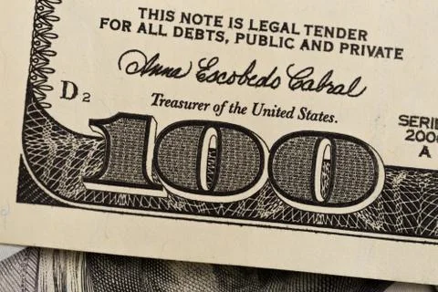 US hundred  Dollar elements , super macro, close up photo Foto stock